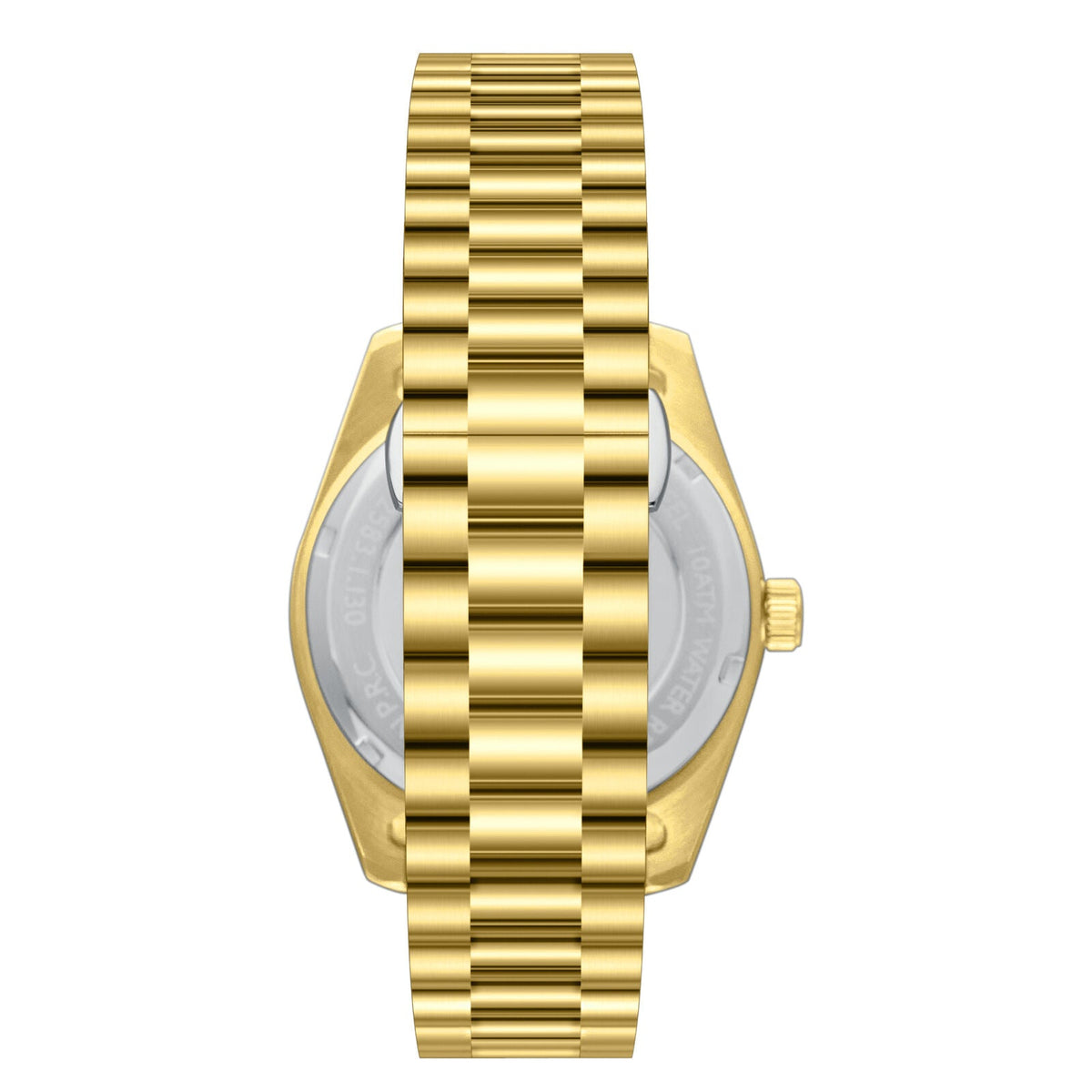 Slazenger Classic Day Date watch caseback view with gold-tone metal case back