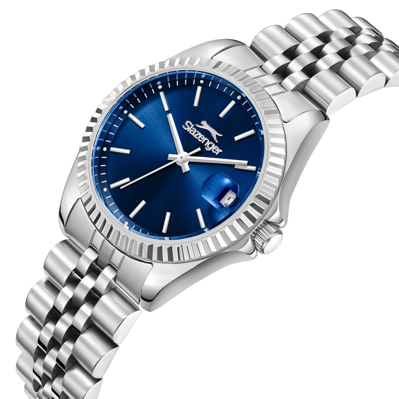 Slazenger Casual Date Window Navy Blue Silver Watch - SL.09.2472.3.01