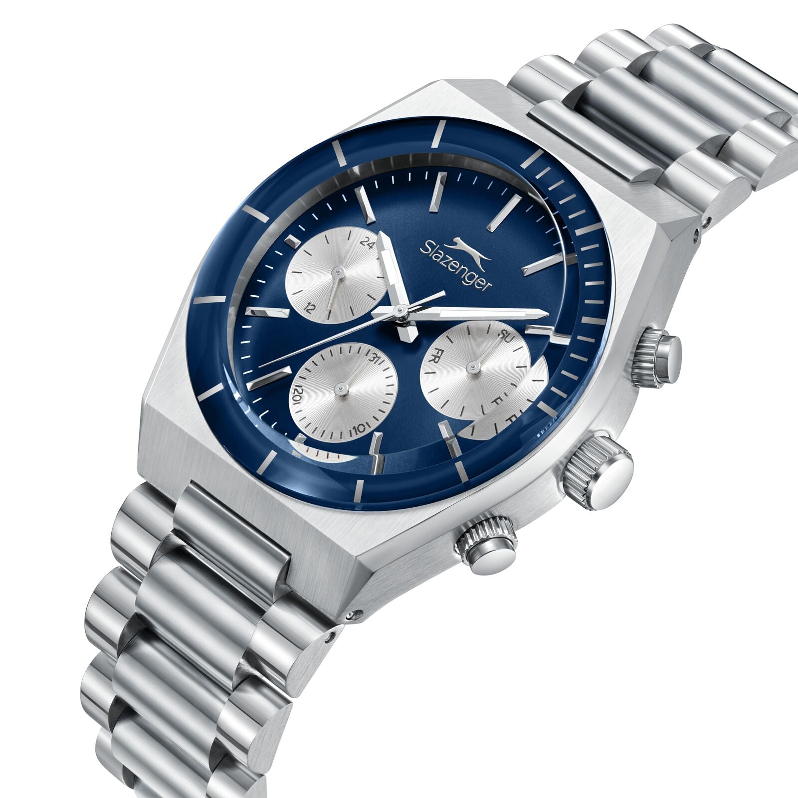 Slazenger Classic Chronograph Deep Blue Dial Silver Watch - SL.09.2484.2.02