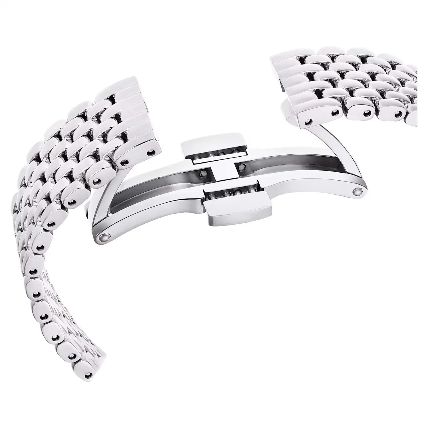 Swarovski Octea Chrono Faceted Crystal Bezel Silver Dial Silver Steel Women's Watch 5673022