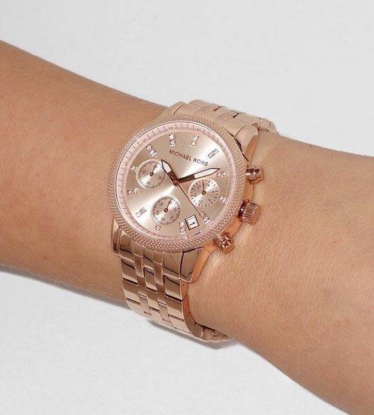 Michael Kors Chronograph Rose Gold Ladies Watch MK5026