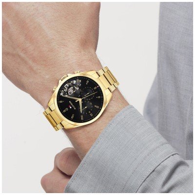 Tommy Hilfiger Baker Gold Black Men's Watch - 1710447