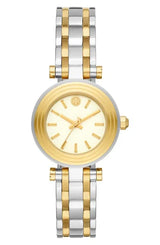 Tory Burch Classic T Watch Two Tone Yellow Gold Silver Women's Watch TBW9014