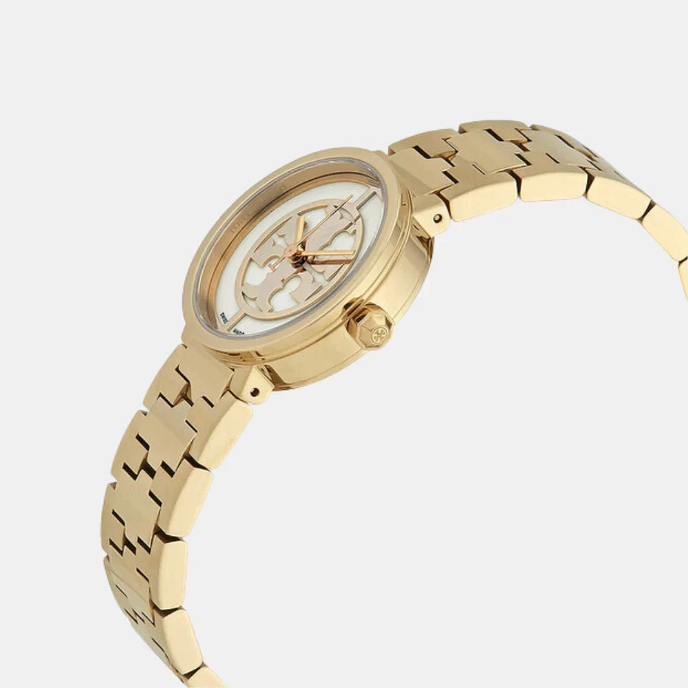 Tory Burch Ivory & Gold Tone Reva Small Logo Women's Watch TBW4011 - Image 2