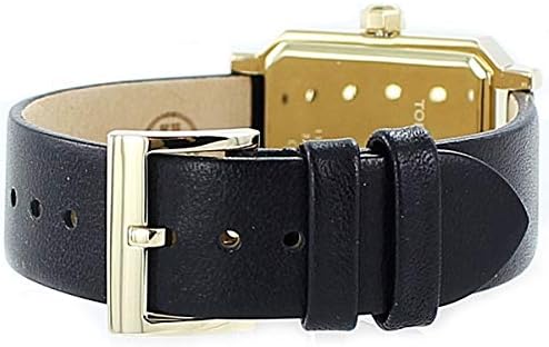 Tory Burch Robinson Gold Black Leather Strap Women's Watch TBW1504