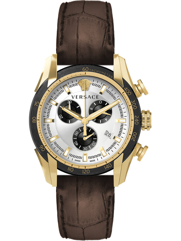 Versace V-Ray Brown Leather Strap Men's Watch  VE2I00221 - Big Daddy Watches