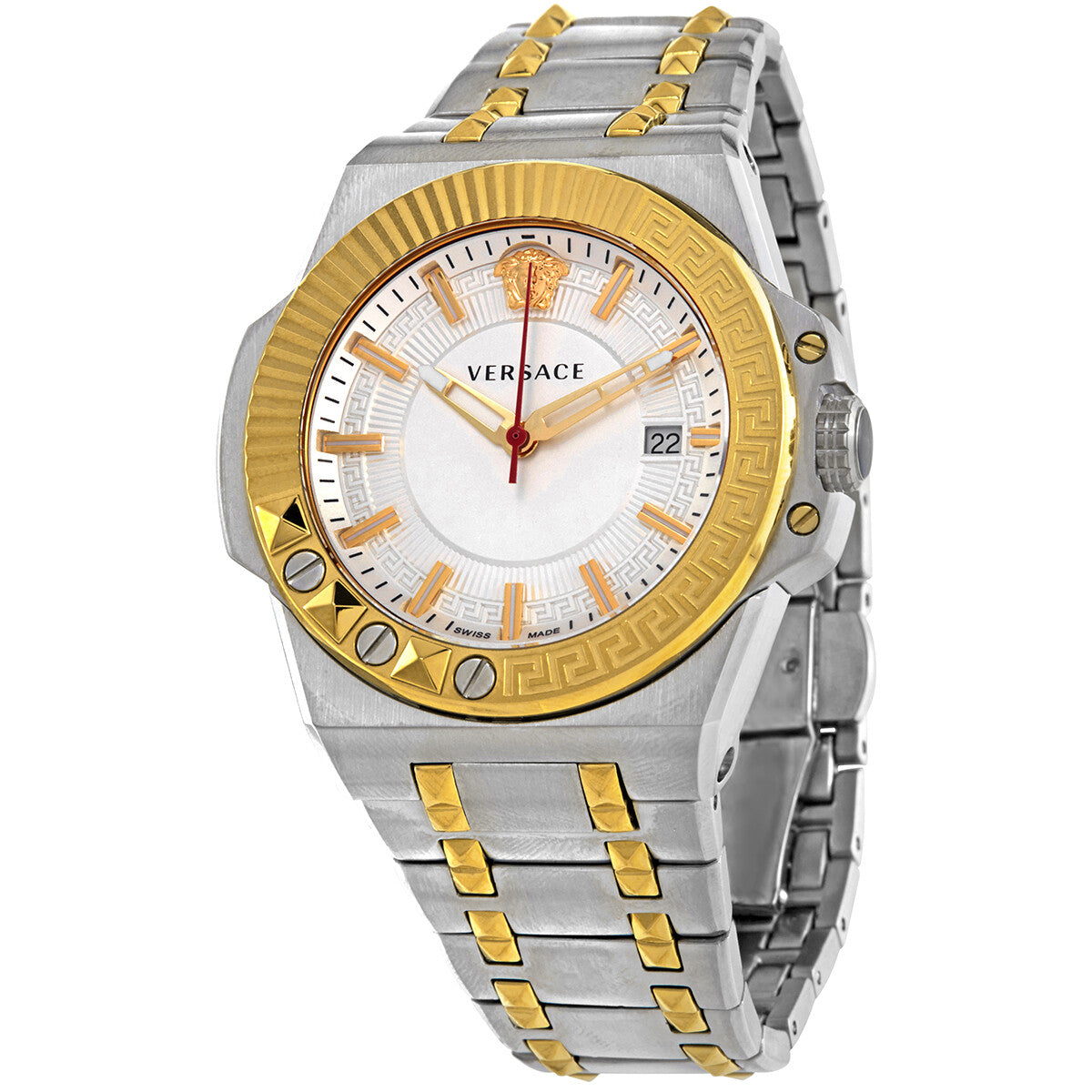 Versace Chain Reaction Quartz Silver Dial Men's Watch - VEDY00519