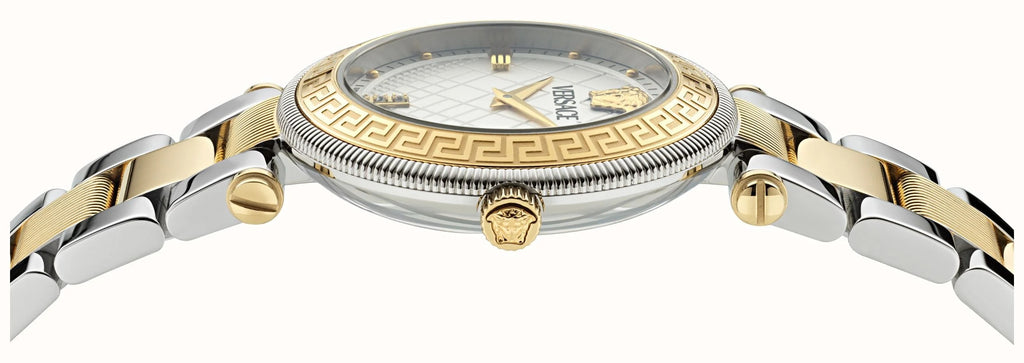 Versace Reve White Textured Dial Two-Tone Swiss Movt Women's Watch - VE8B00724
