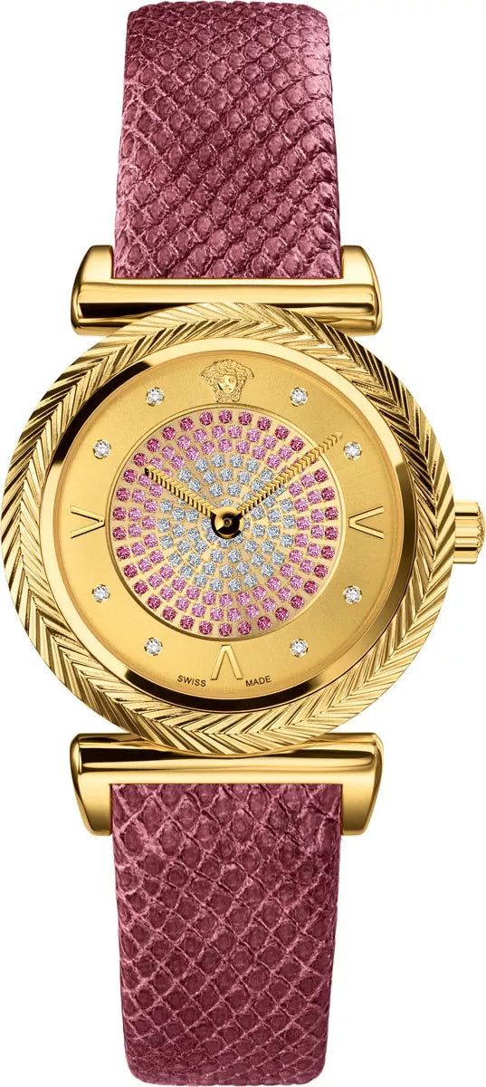 Versace V-Motif Vintage Burgundy Strap Women's Watch  VERE01118 - Big Daddy Watches