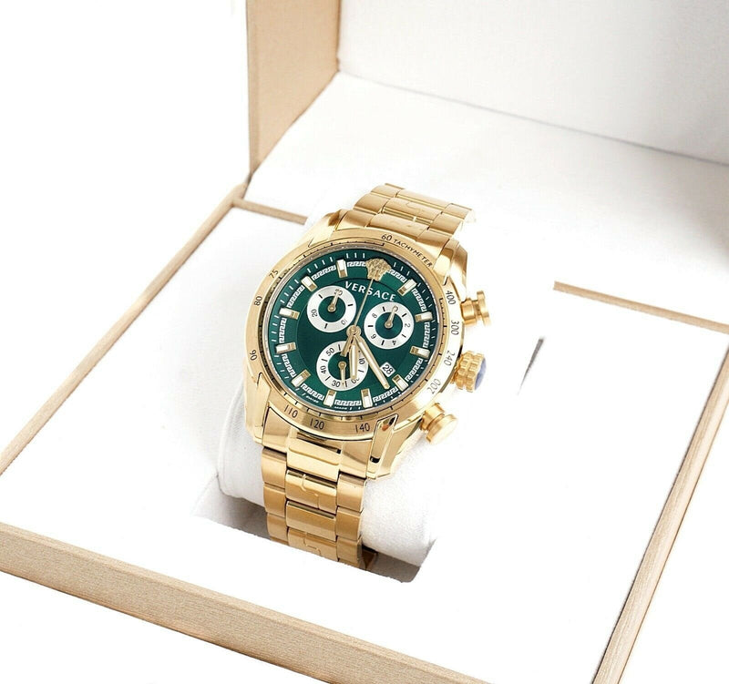 Versace V-Ray Chronograph Green Dial Men's Watch VE2I00621 - Big Daddy Watches #3