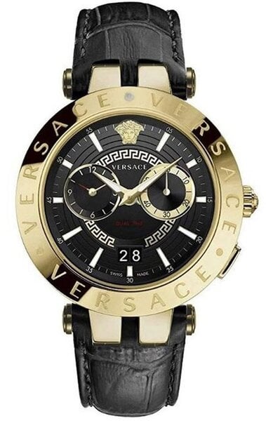 Versace V-Race Black Leather Strap Men's Watch  VEBV00119 - Big Daddy Watches