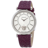 Versace V-Helix Ivory Dial Leather Strap Ladies Watch VQG010015
