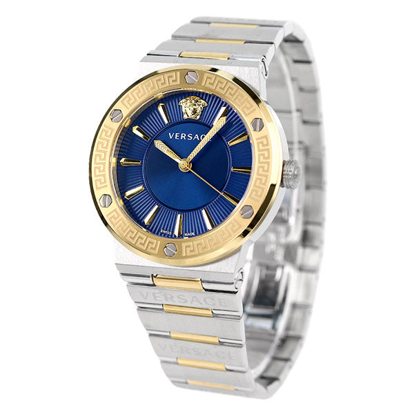 Versace Greca Silver Two-Tone Blue Dial Women's Watch VEVH01120 - Big Daddy Watches #2