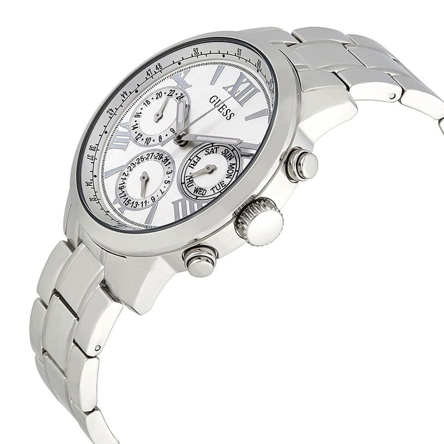 Guess Sunrise Multifunction Quartz White Dial Silver Steel Strap Watch For Women - W0330L3 W0330L3 - Image 3