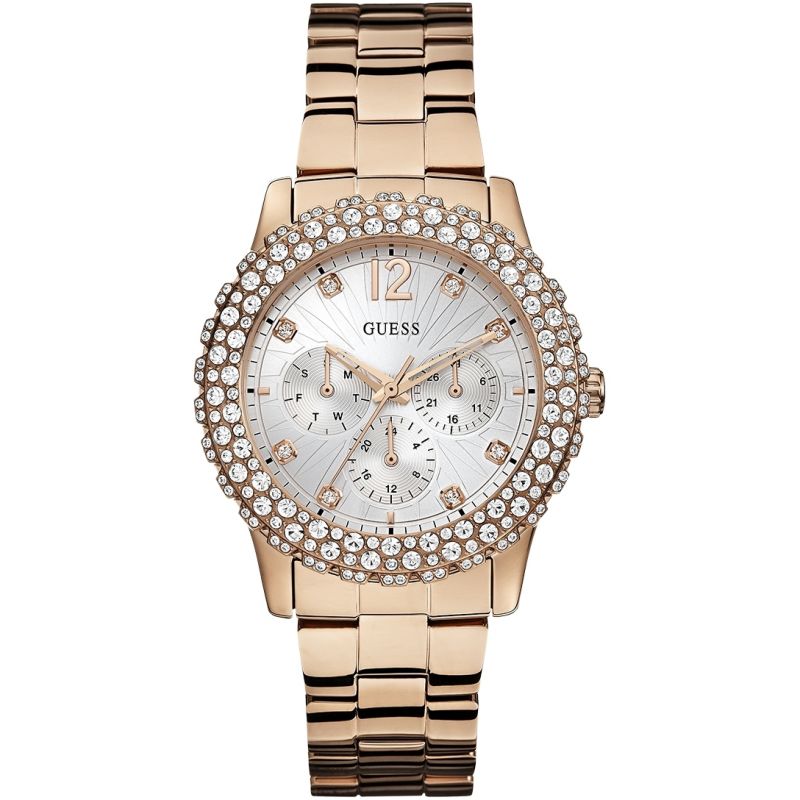 Guess Crystal Paved Rose Gold Ladies Watch W0335L3