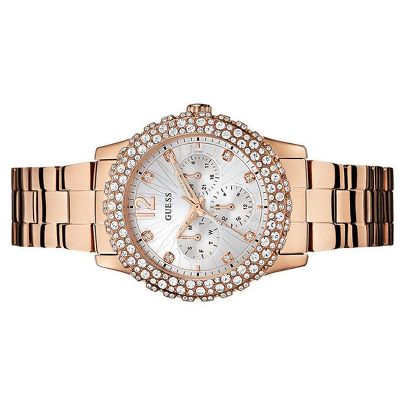 Guess Crystal Paved Rose Gold Ladies Watch W0335L3