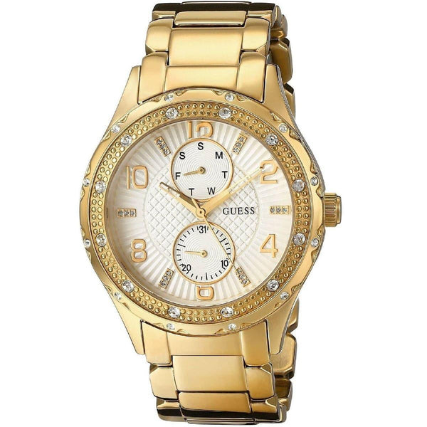 Guess Women White Dial and Gold Stainless Strap Women's Watch  W0442L2 - Big Daddy Watches