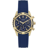 Guess Blue Dial Rubber Strap Ladies Watch W0562L2