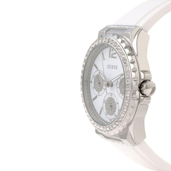 Guess Starlight White Rubber Strap Crystal Dial Women's Watch W0846L8 - Big Daddy Watches #2