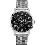 Guess Black Dial Silver-Tone Mesh Men's Watch W0871G1