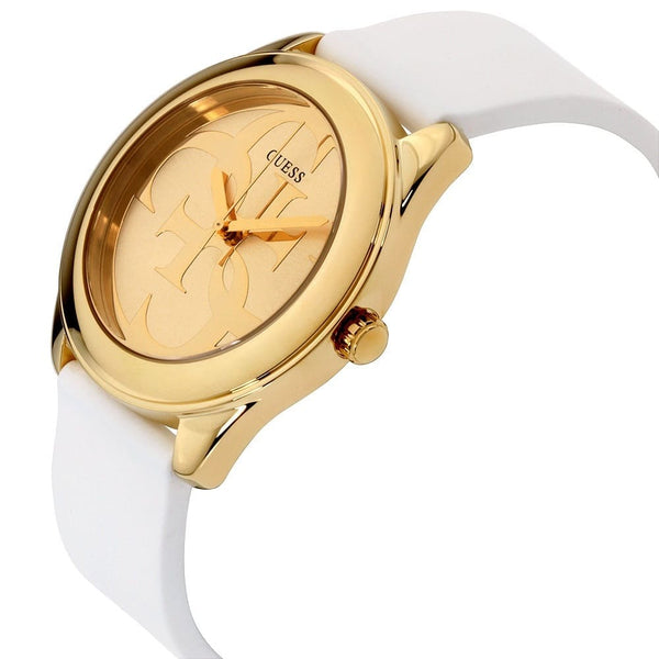 Guess Women's Gold Dial White Silicone Band Women's Watch W0911L7 - Big Daddy Watches #2