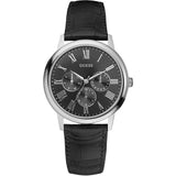 Guess Wafer Black Dial Leather Strap Watch W70016G1