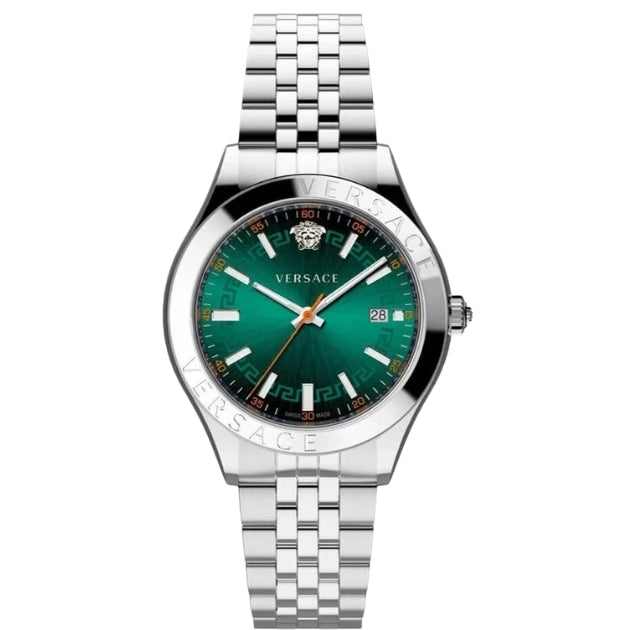 Versace Hellenyium Silver Green Dial Men's Watch VEVK01021