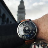 Xeric Halograph Trappist-1 Moonphase Gunmetal Blue Dial Mechanical Watch - Big Daddy Watches