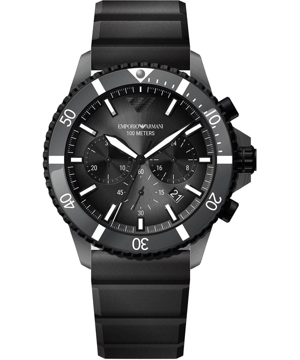 Emporio Armani Chronograph Black Silicone Men's Watch  AR11515 - Big Daddy Watches